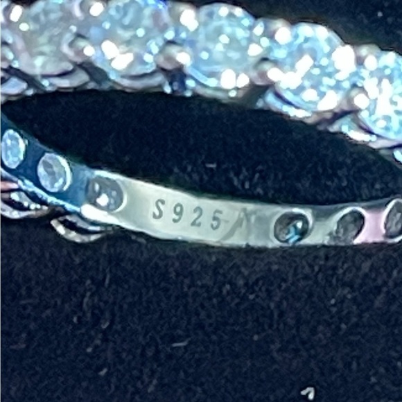 3.00mm Round Brilliant Cut Moissanite Eternity Wedding Band 925 Sterling Silver - Picture 5 of 9